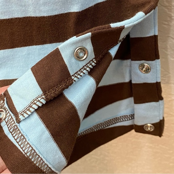 Just One You Coverall with Brown and Blue Stripes - Size 18m NWT - Picture 6 of 7